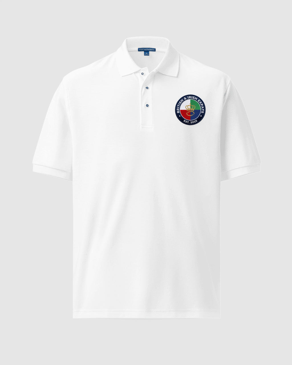 British & Irish Expats Rugby Polo Shirt - White
