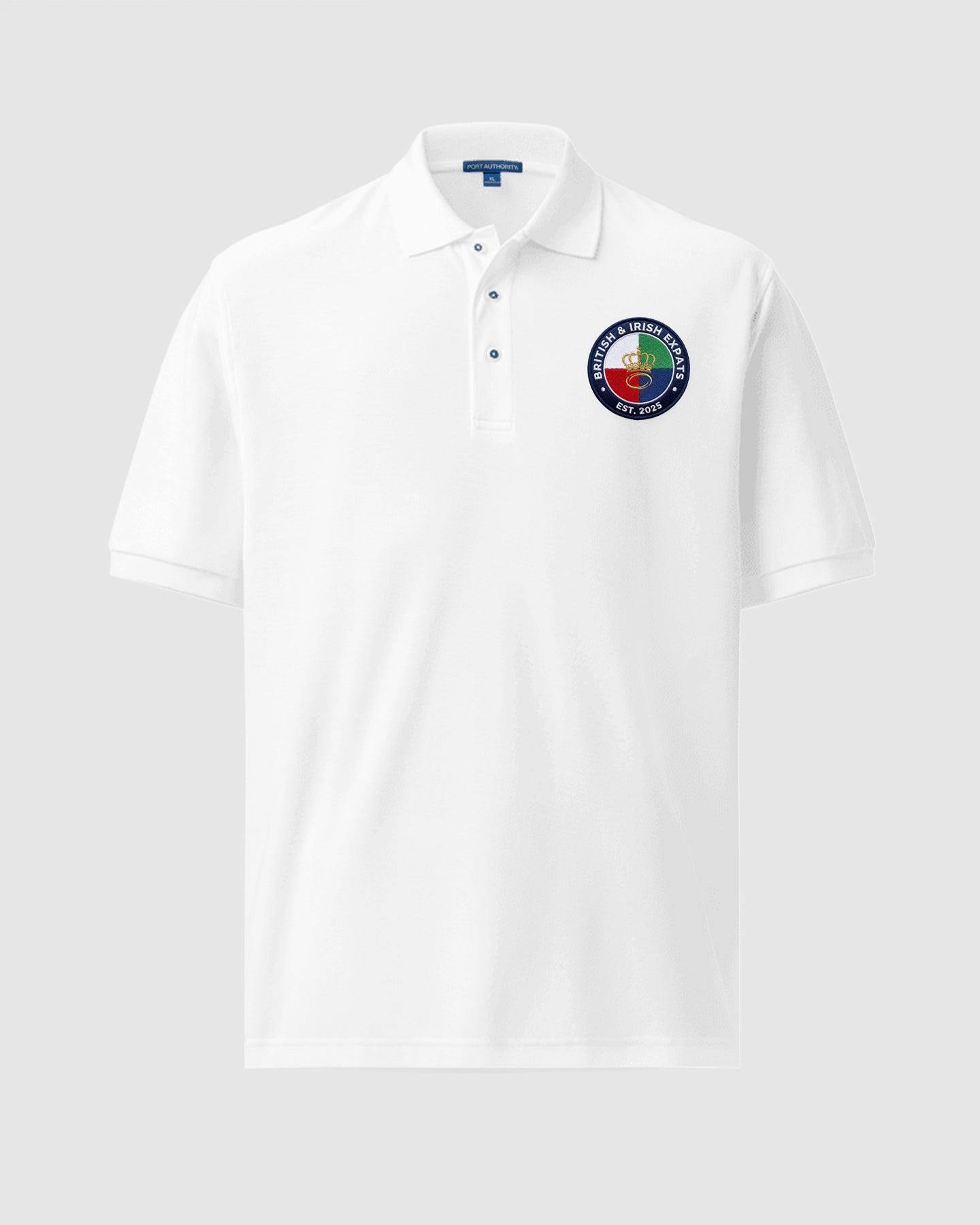 British & Irish Expats Rugby Polo Shirt - White
