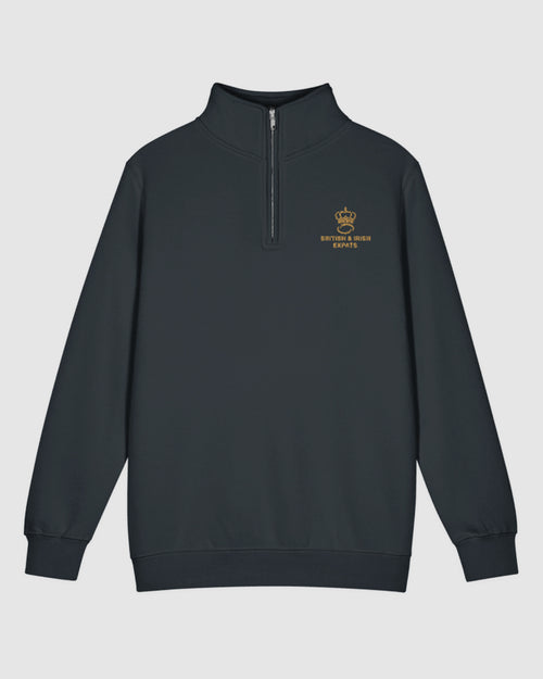 British & Irish Expats Rugby Quarter-Zip Sweatshirt - Navy