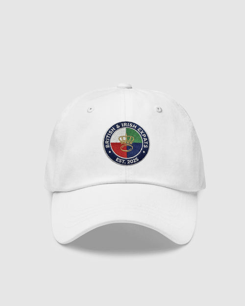 British & Irish Expats Rugby Dad Cap - White