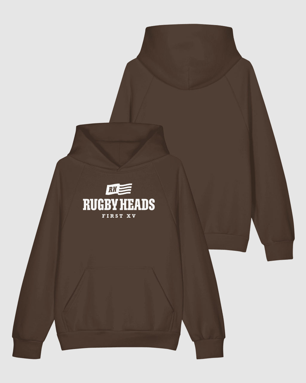 Rugby Heads Hoodie - Brown