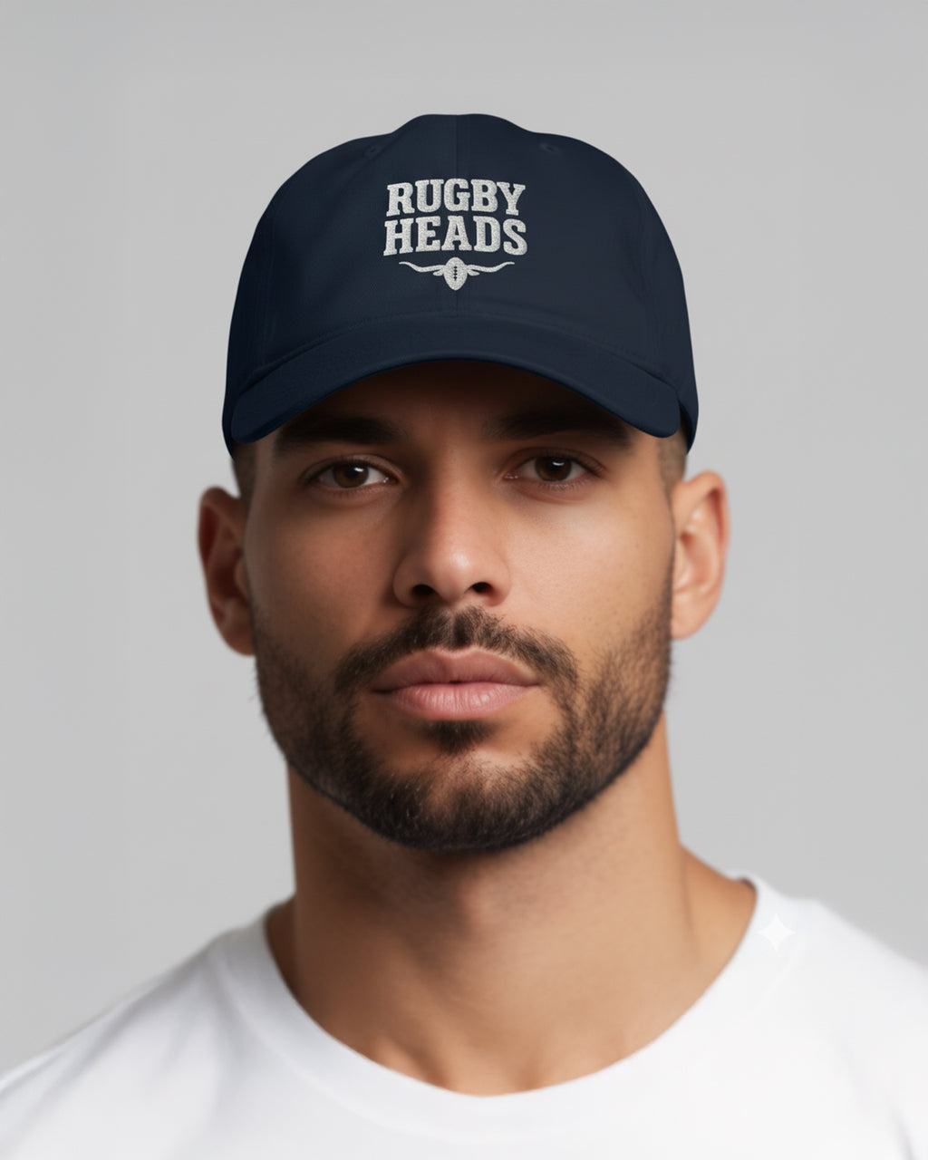 Rugby Heads Dad Cap - Navy