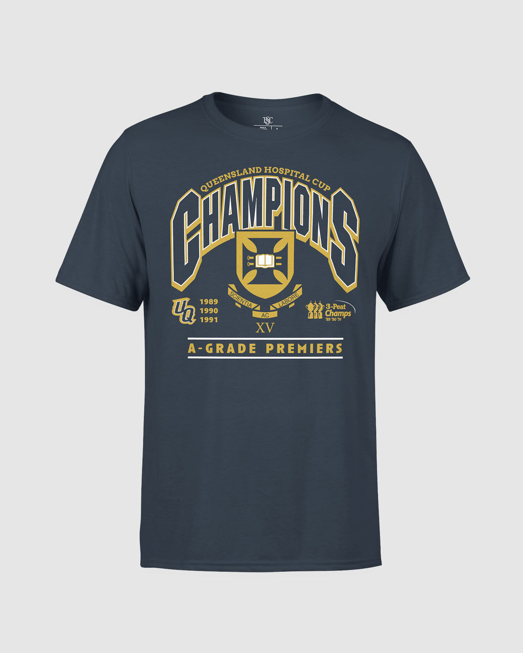 UQ Rugby 3-Peat Championship T-Shirt - Navy