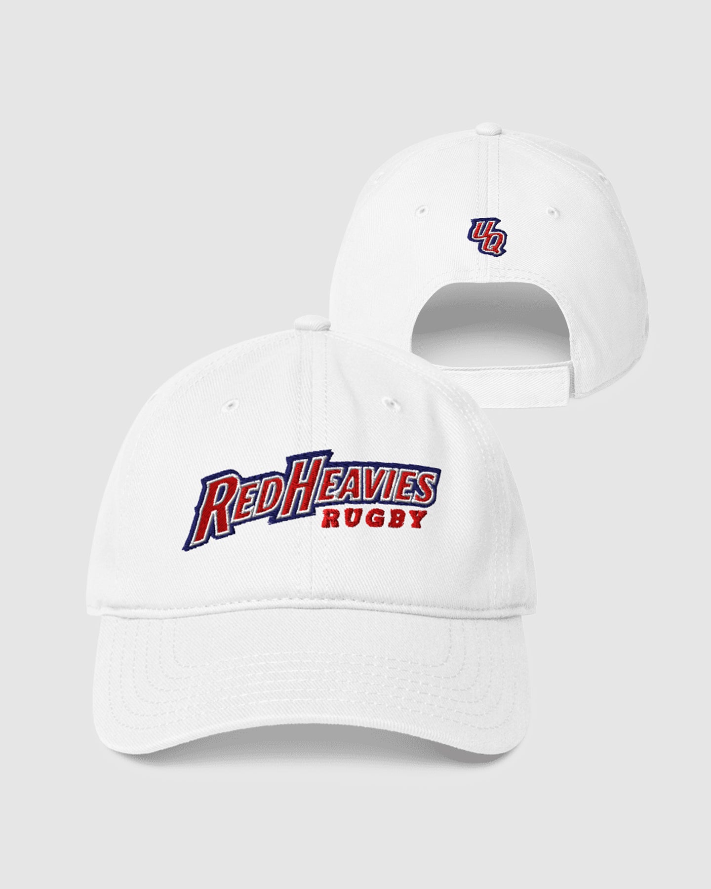UQ Rugby Red Heavies Rugby Dad Cap - White